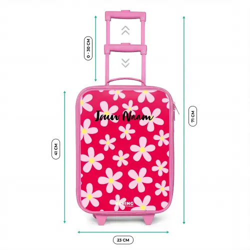 Madeliefjesmania hotpink Kinderkoffer - Roze klein -productfoto_formaten