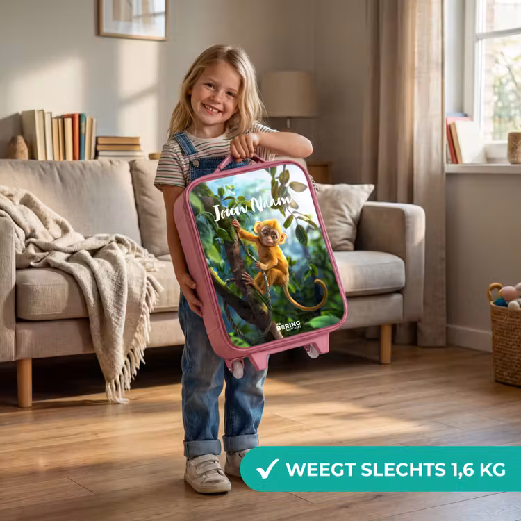 Alex aapje Kinderkoffer - Roze klein -sfeer2_NL