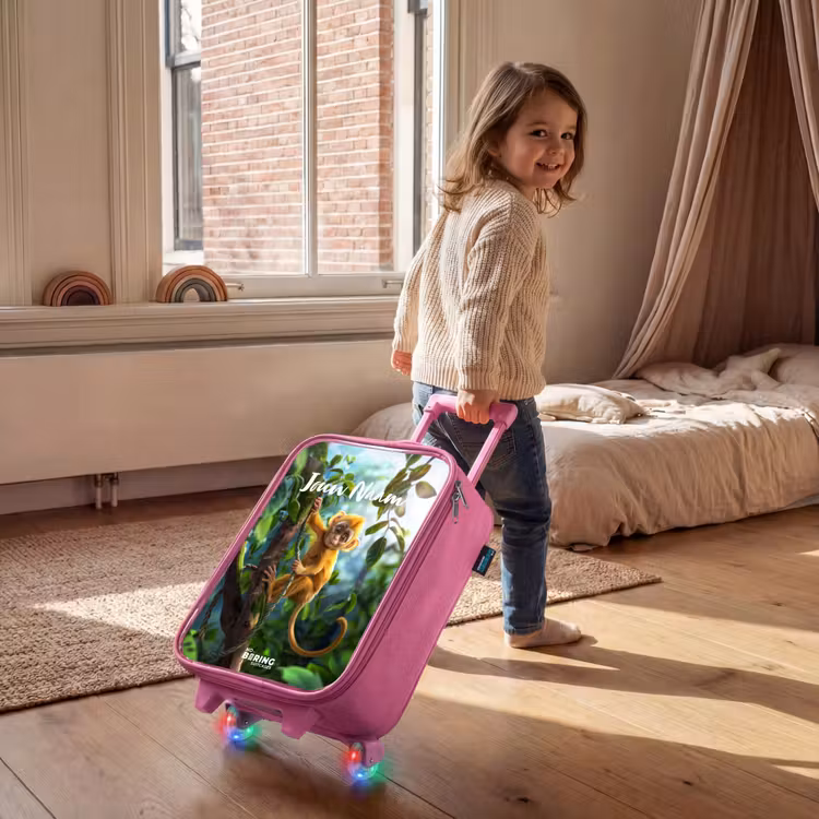 Alex aapje Kinderkoffer - Roze klein -sfeer1