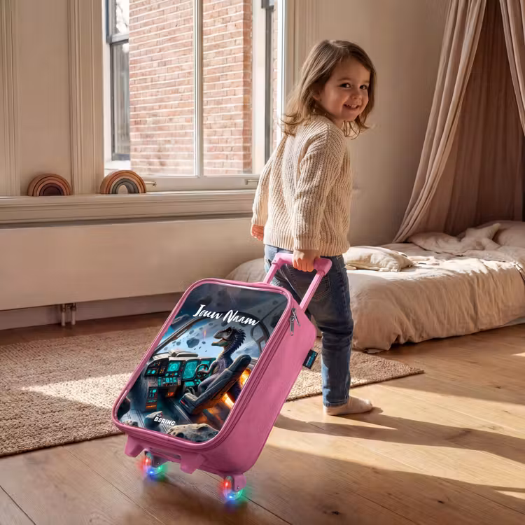 Astrodino Kinderkoffer - Roze klein -sfeer1