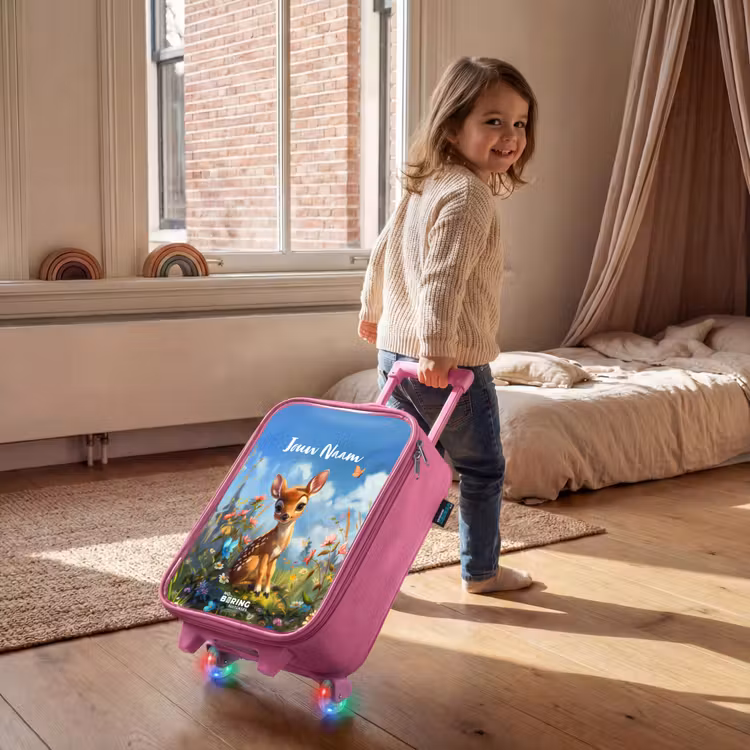 Bailey bloemenhertje Kinderkoffer - Roze klein -sfeer1