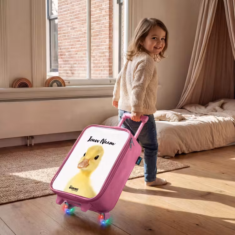 Barry de Badeend Kinderkoffer - Roze klein -sfeer1