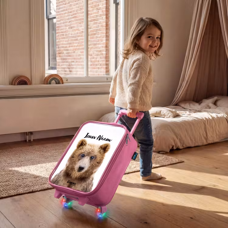 Bennie Beer Kinderkoffer - Roze klein -sfeer1