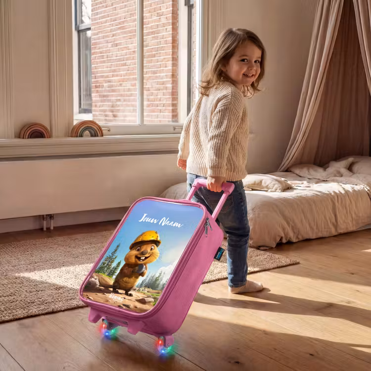 Billy Bouwhelm Kinderkoffer - Roze klein -sfeer1