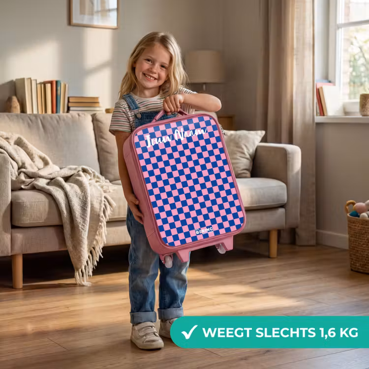 Blokjes - Blauw - Roze Kinderkoffer - Roze klein -sfeer2_NL