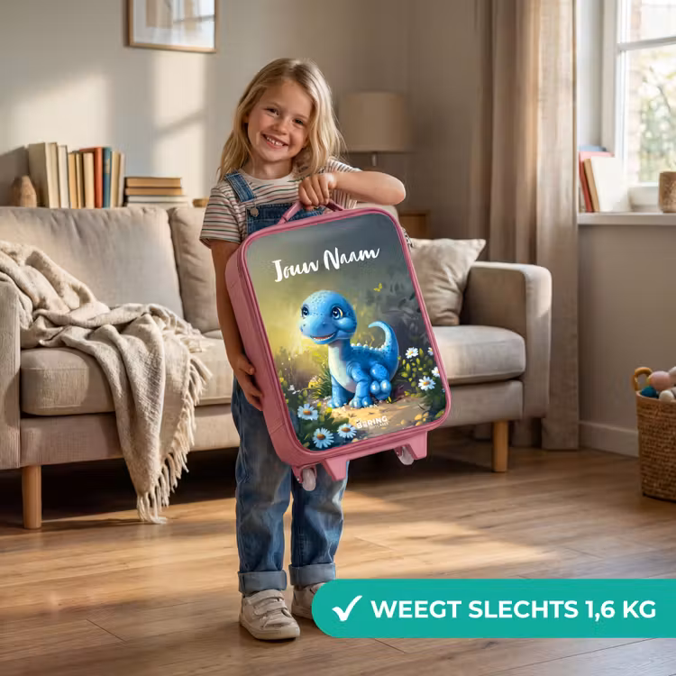 Branco Brontosaurus Kinderkoffer - Roze klein -sfeer2_NL