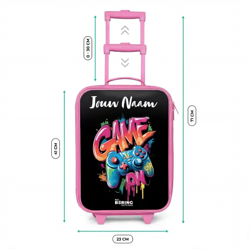 Controller - Game - Graffiti - Tekst Kinderkoffer - Roze klein -productfoto_formaten