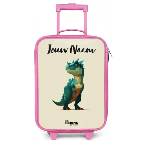 Dino - Dier - Groen Kinderkoffer - Roze klein -zz3dotto