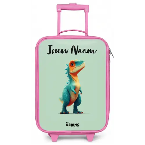 Dino - Dier - Groen - Oranje Kinderkoffer - Roze klein -zz3dotto