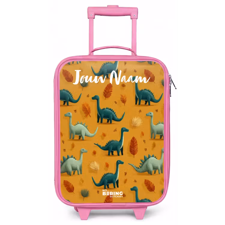 Dino - Dieren - Patroon Kinderkoffer - Roze klein -zz3dotto