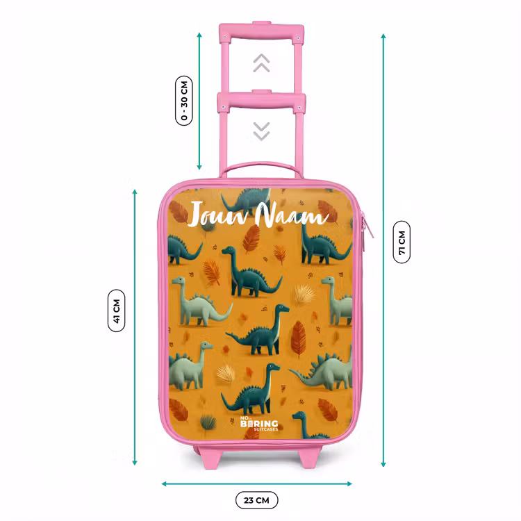 Dino - Dieren - Patroon Kinderkoffer - Roze klein -productfoto_formaten