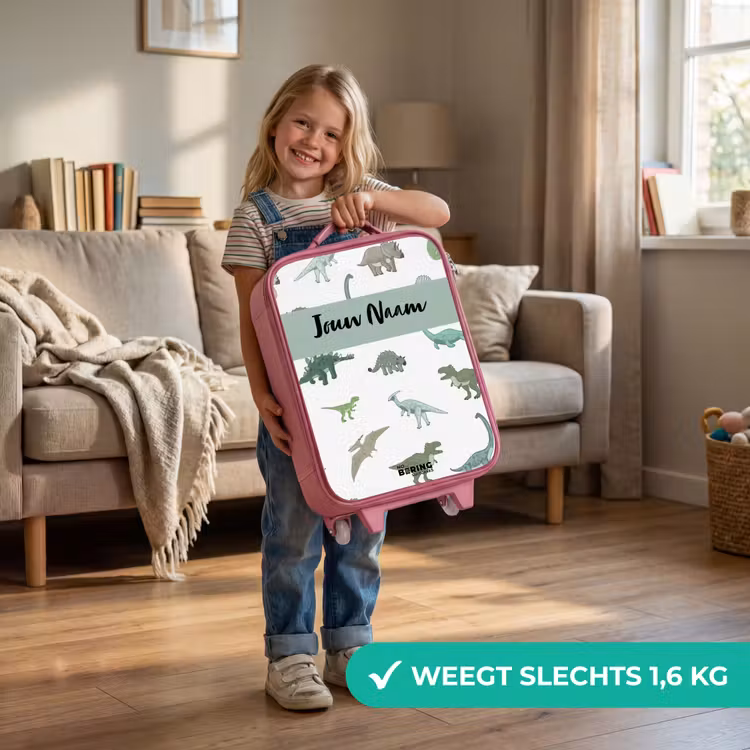 Dino Dynastie Kinderkoffer - Roze klein -sfeer2_NL