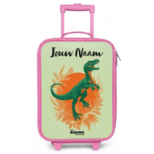 Dino - Natuur - Groen Kinderkoffer - Roze klein -zz3dotto