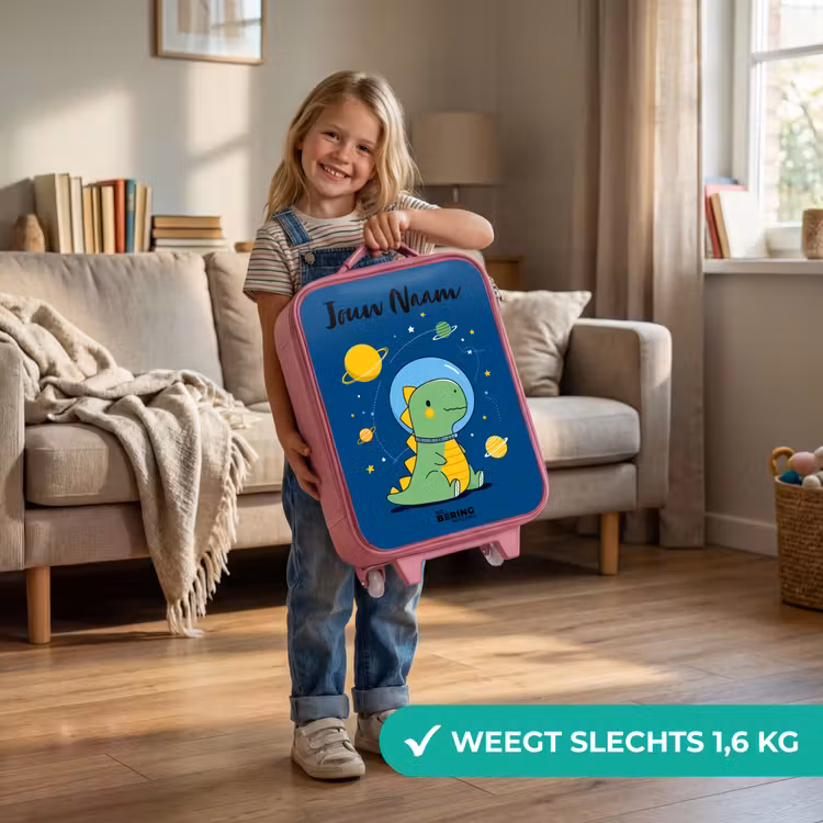 Dino - Planeet - Ster - Blauw Kinderkoffer - Roze klein -sfeer2_NL