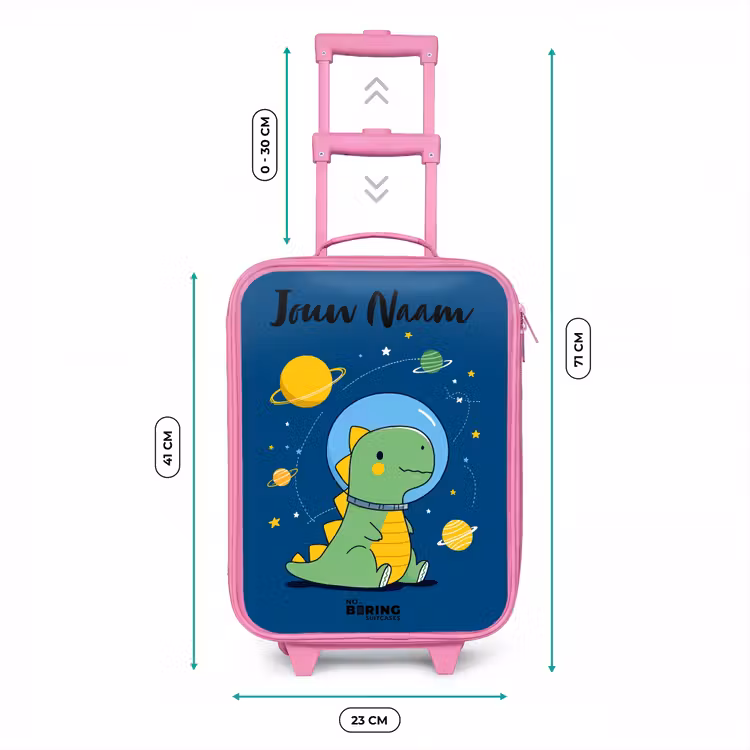 Dino - Planeet - Ster - Blauw Kinderkoffer - Roze klein -productfoto_formaten