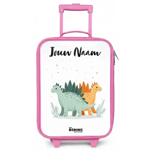 Dinos - Dieren - Sterren Kinderkoffer - Roze klein -zz3dotto