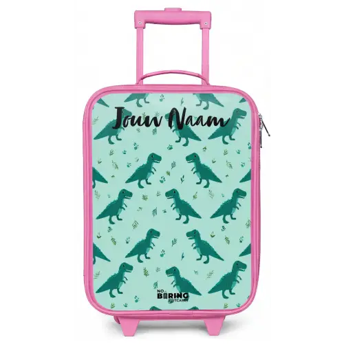 Dinos - Patroon - Groen Kinderkoffer - Roze klein -zz3dotto