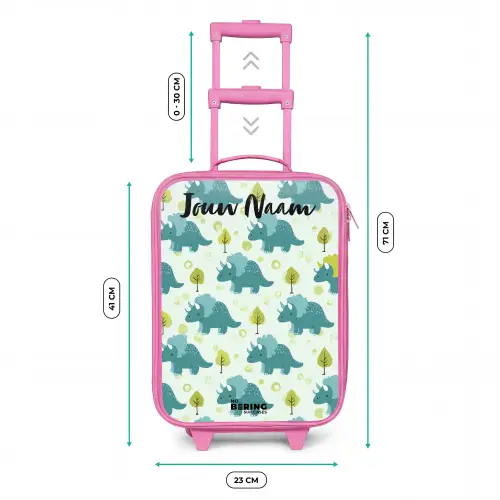 Dinos - Patroon - Natuur Kinderkoffer - Roze klein -productfoto_formaten