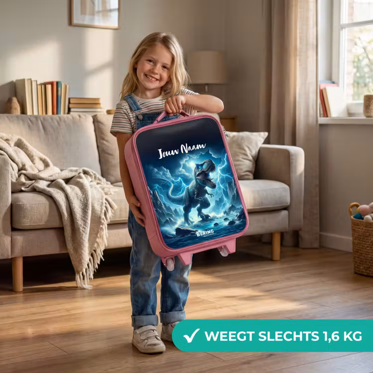 Donderslagdino Kinderkoffer - Roze klein -sfeer2_NL