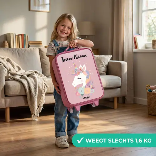 Eenhoorn - Roze - Bloemen Kinderkoffer - Roze klein -sfeer2_NL
