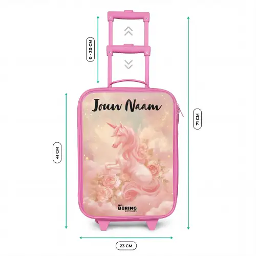 Eenhoorn - Wolken - Roze Kinderkoffer - Roze klein -productfoto_formaten