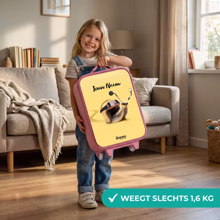 Escar-Go - Geel Kinderkoffer - Roze klein -sfeer2_NL