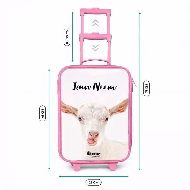 Geit die z'n Tong Uitsteekt Kinderkoffer - Roze klein -productfoto_formaten