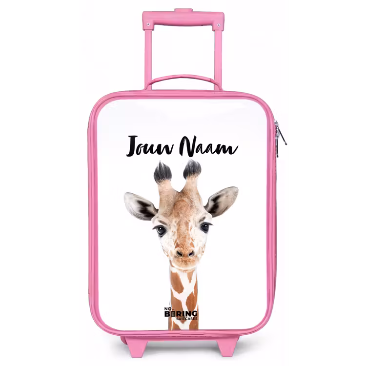 Gerrie Giraffe Kinderkoffer - Roze klein -zz3dotto