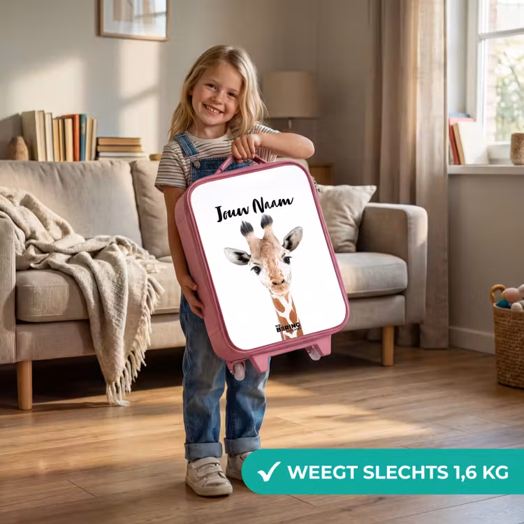 Gerrie Giraffe Kinderkoffer - Roze klein -sfeer2_NL