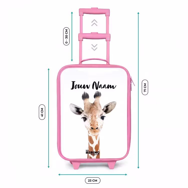 Gerrie Giraffe Kinderkoffer - Roze klein -productfoto_formaten