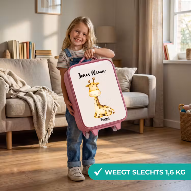 Gigi Giraffe Kinderkoffer - Roze klein -sfeer2_NL