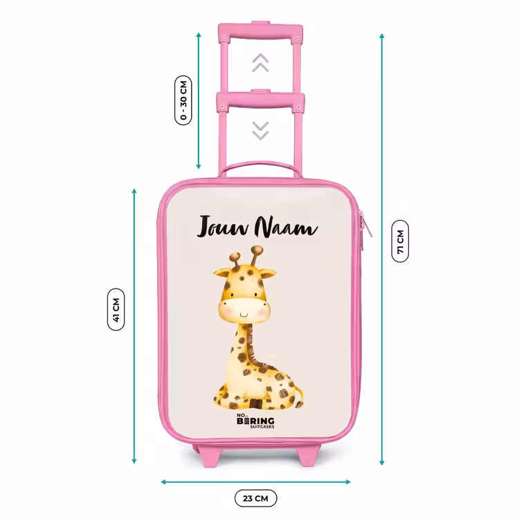 Gigi Giraffe Kinderkoffer - Roze klein -productfoto_formaten