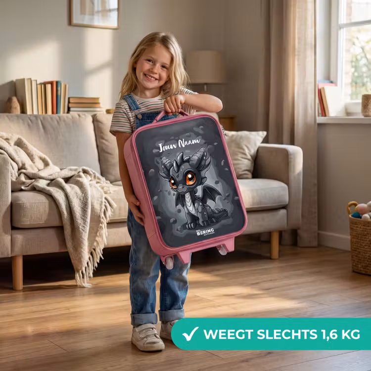 Gino grijsstaart Kinderkoffer - Roze klein -sfeer2_NL