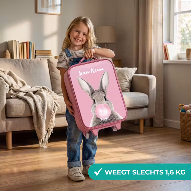 Kauwend knaagje Kinderkoffer - Roze klein -sfeer2_NL