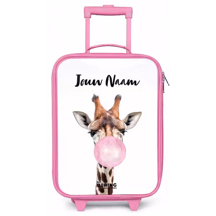 Kauwende Kobus Kinderkoffer - Roze klein -zz3dotto