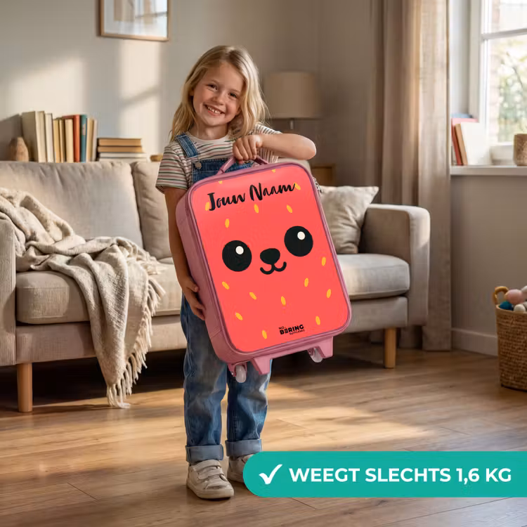 Kawai - Aardbei - Rood Kinderkoffer - Roze klein -sfeer2_NL