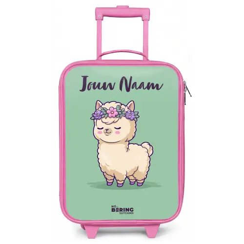 Kawai - Alpaca - Groen Kinderkoffer - Roze klein -zz3dotto