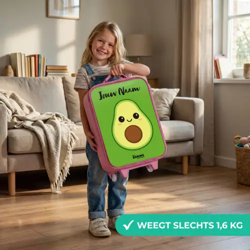 Kawai - Avocado - Groen Kinderkoffer - Roze klein -sfeer2_NL