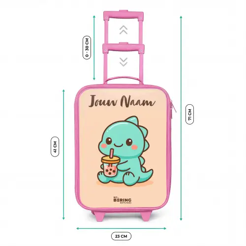Kawai - Dino - Bubbletea Kinderkoffer - Roze klein -productfoto_formaten