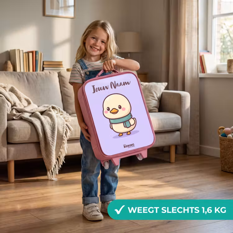 Kawai - Eend - Sjaal Kinderkoffer - Roze klein -sfeer2_NL