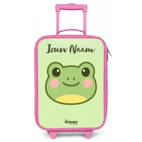 Kawai - Kikker - Groen Kinderkoffer - Roze klein -zz3dotto