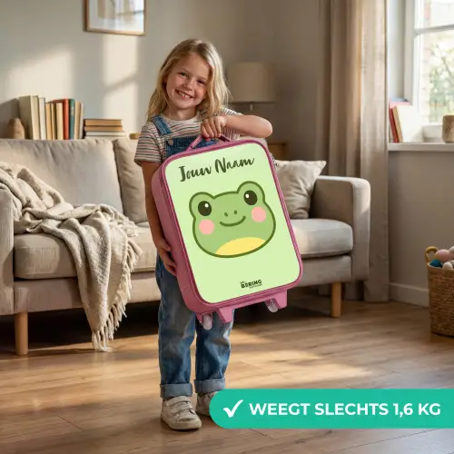 Kawai - Kikker - Groen Kinderkoffer - Roze klein -sfeer2_NL