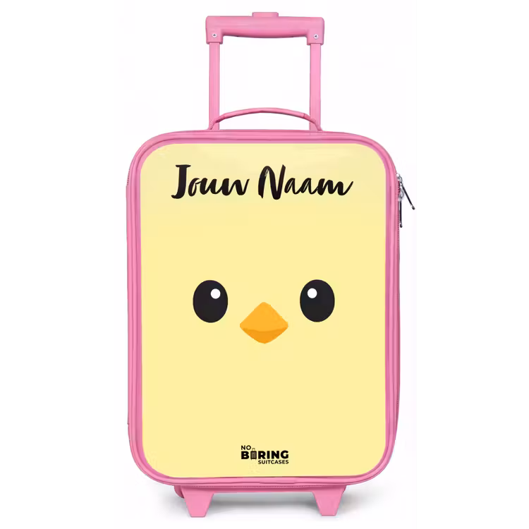 Kawai - Kuiken - Geel Kinderkoffer - Roze klein -zz3dotto