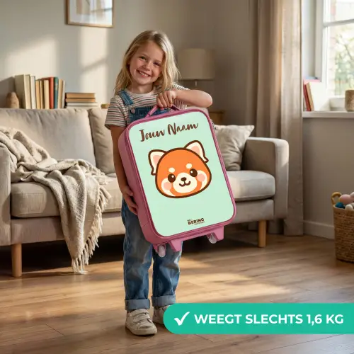 Kawai - Rode panda - Groen Kinderkoffer - Roze klein -sfeer2_NL
