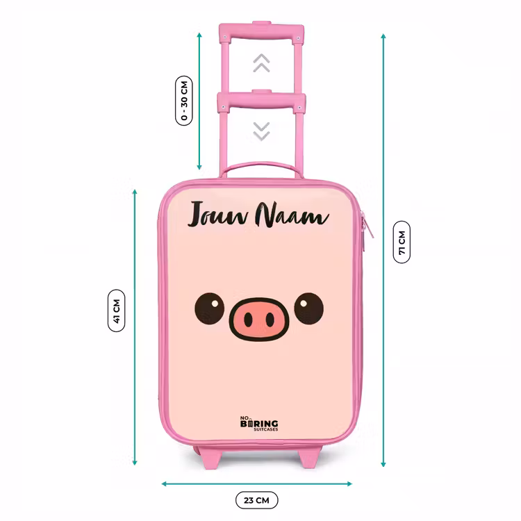 Kawai - Varken - Roze Kinderkoffer - Roze klein -productfoto_formaten
