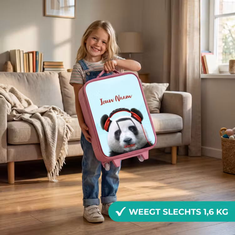 Kees de Panda Kinderkoffer - Roze klein -sfeer2_NL