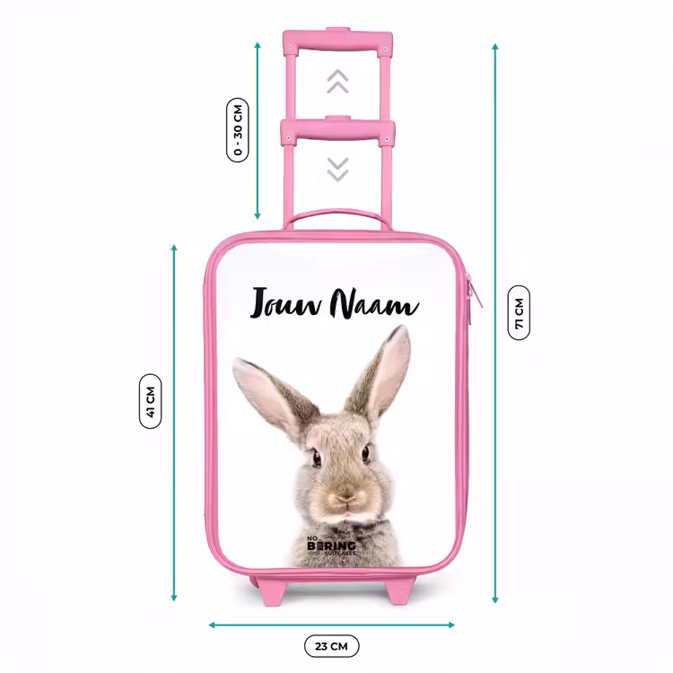 Koen Konijn Kinderkoffer - Roze klein -productfoto_formaten