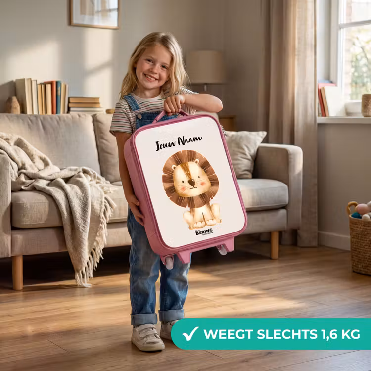 Lamar Leeuw Kinderkoffer - Roze klein -sfeer2_NL