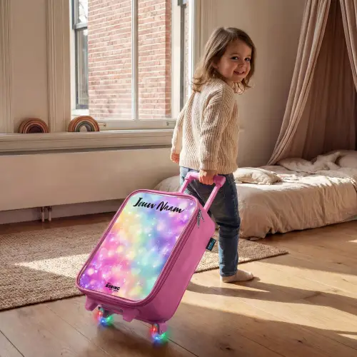 Licht - Regenboog - Hartjes Kinderkoffer - Roze klein -sfeer1