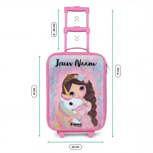 Meisje - Eenhoorn - Glitter Kinderkoffer - Roze klein -productfoto_formaten